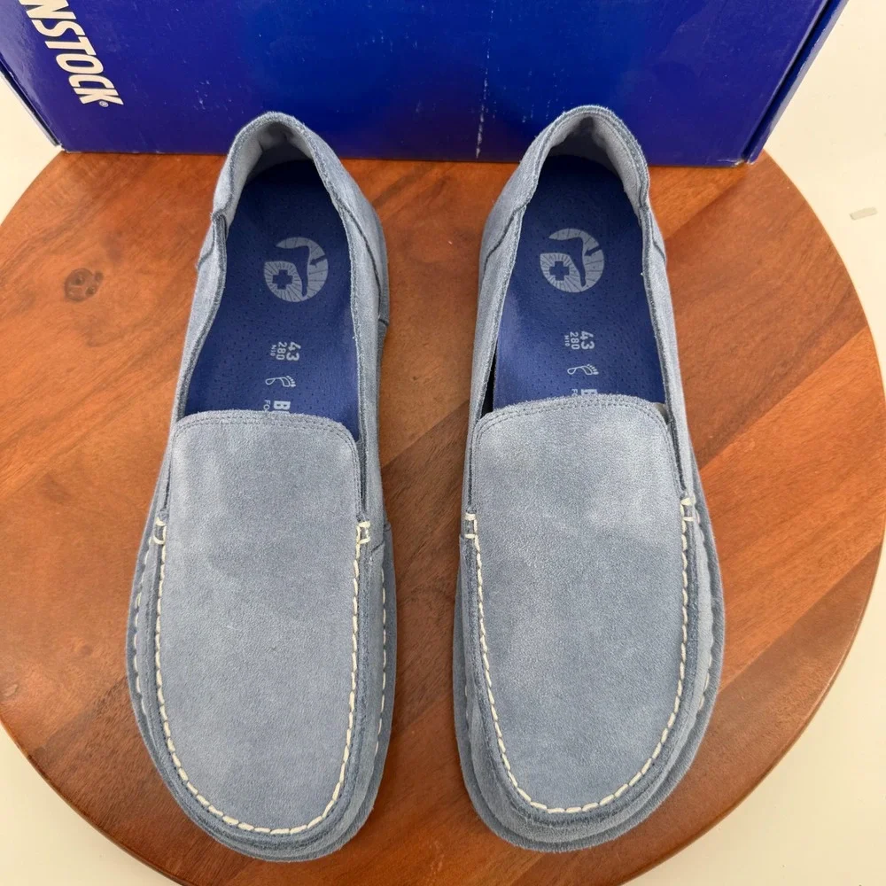 Birkenstock Utti Slip On Elemental Blue Suede Loafers 1027323 Men EU 43/US 10
